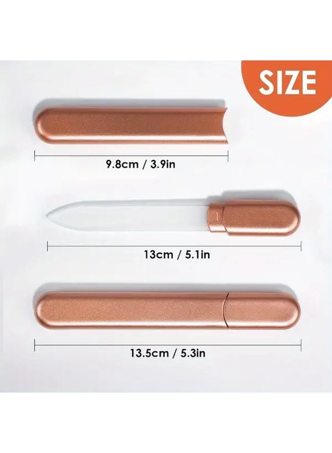 Rose Golden Glass Nail File Double Sided Gentle Nail Care Gift For Women - Image 4
